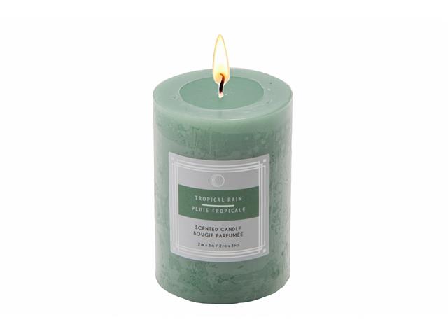 2" X 3" SCENTED PILLAR CANDLE (TROPICAL RAIN) (12/DISP)